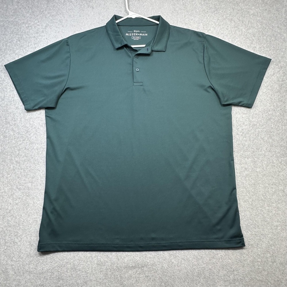 Mizzen Main Polo Shirt Mens XXL Green Solid Golf Performance Phil Mickelson